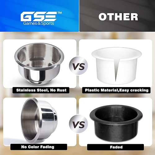 Miniatura 4 de GSE - Soporte de acero inoxidable antiderrames para mesa de póquer de casino, escritorio de trabajo y barcos, autos y camiones RV