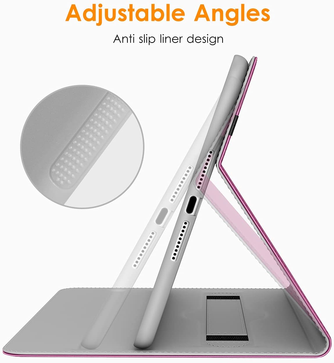 DTTO iPad Mini 1 2 3 Case, Premium Leather Folio Stand Cover Case with Multi-Angle Viewing and Auto Wake-Sleep Function, Front Pocket for Apple iPad Mini 1/Mini 2/Mini 3 - Purple