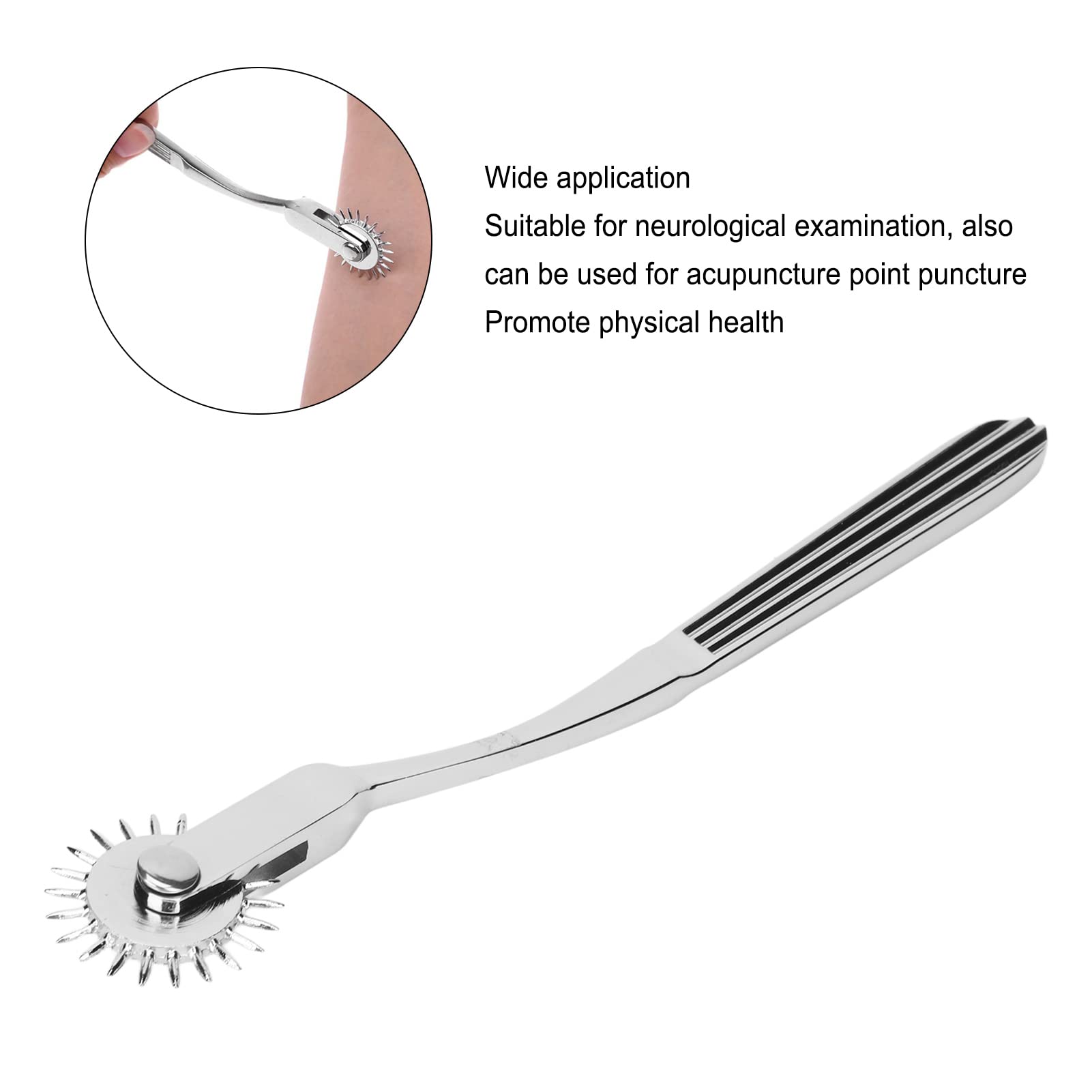 Wartenberg Pinwheel, ventilador rodante, 22 picos de metal, ergonómico, aleación de zinc, rueda neurológica portátil, para punción de acupuntura