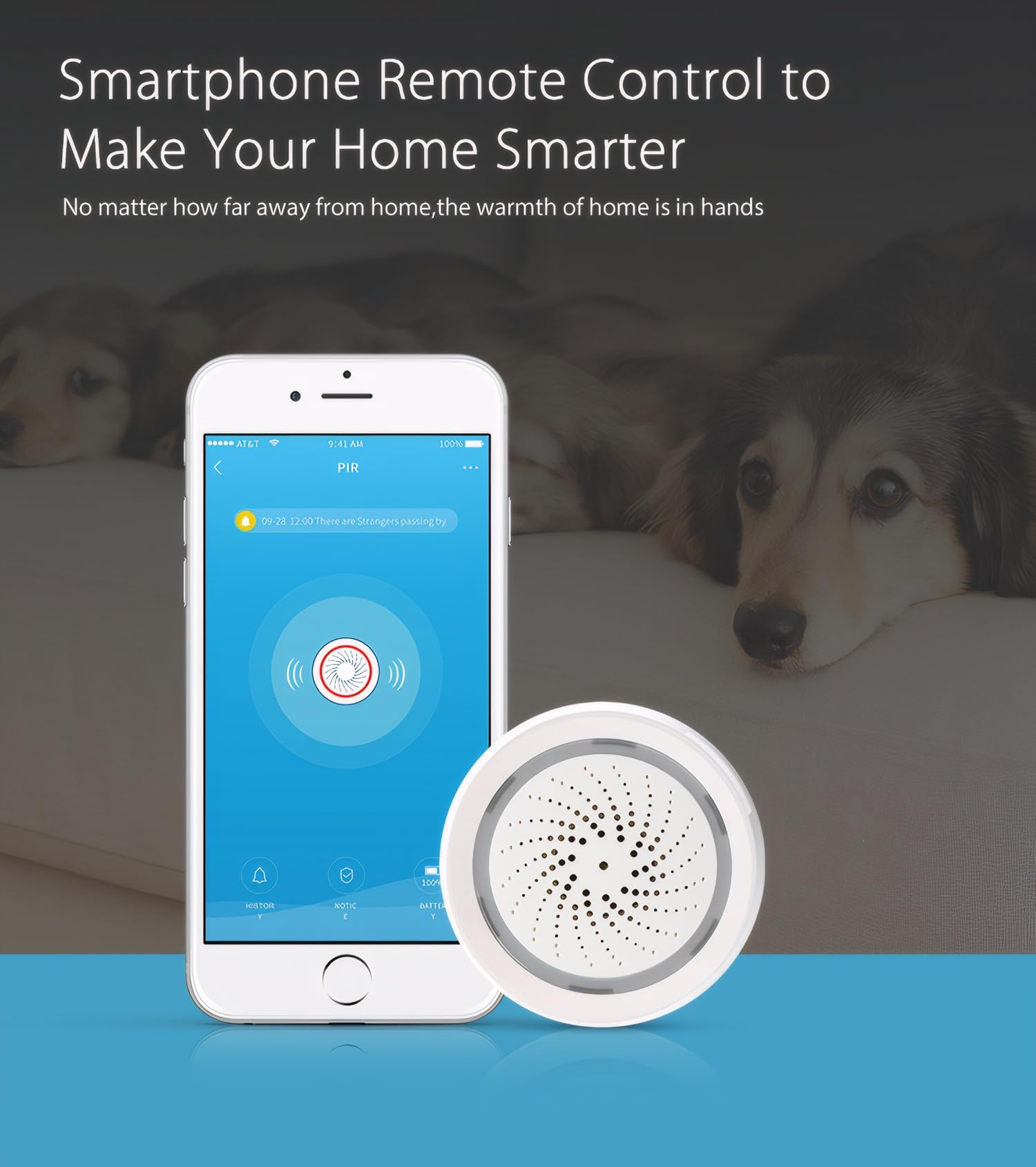 Mengshen Alarme WiFi Intelligente Sirène d'Alerte Forte de 100 dB avec Lumière Stroboscopique pour la Sécurité à Domicile et Contrôle à Distance via l'application Fonctionne avec Tuya/Smart Life/Alexa