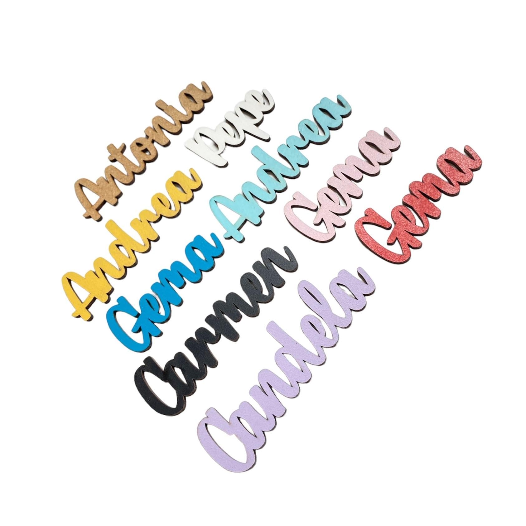 Marcasitios de madera. Nombre marcasitios Personalizados. Con Opción a Imán Pedido mínimo 5 Marcasitios. Ideal bodas, comuniones, bautizos, cumpleaños, celebraciones