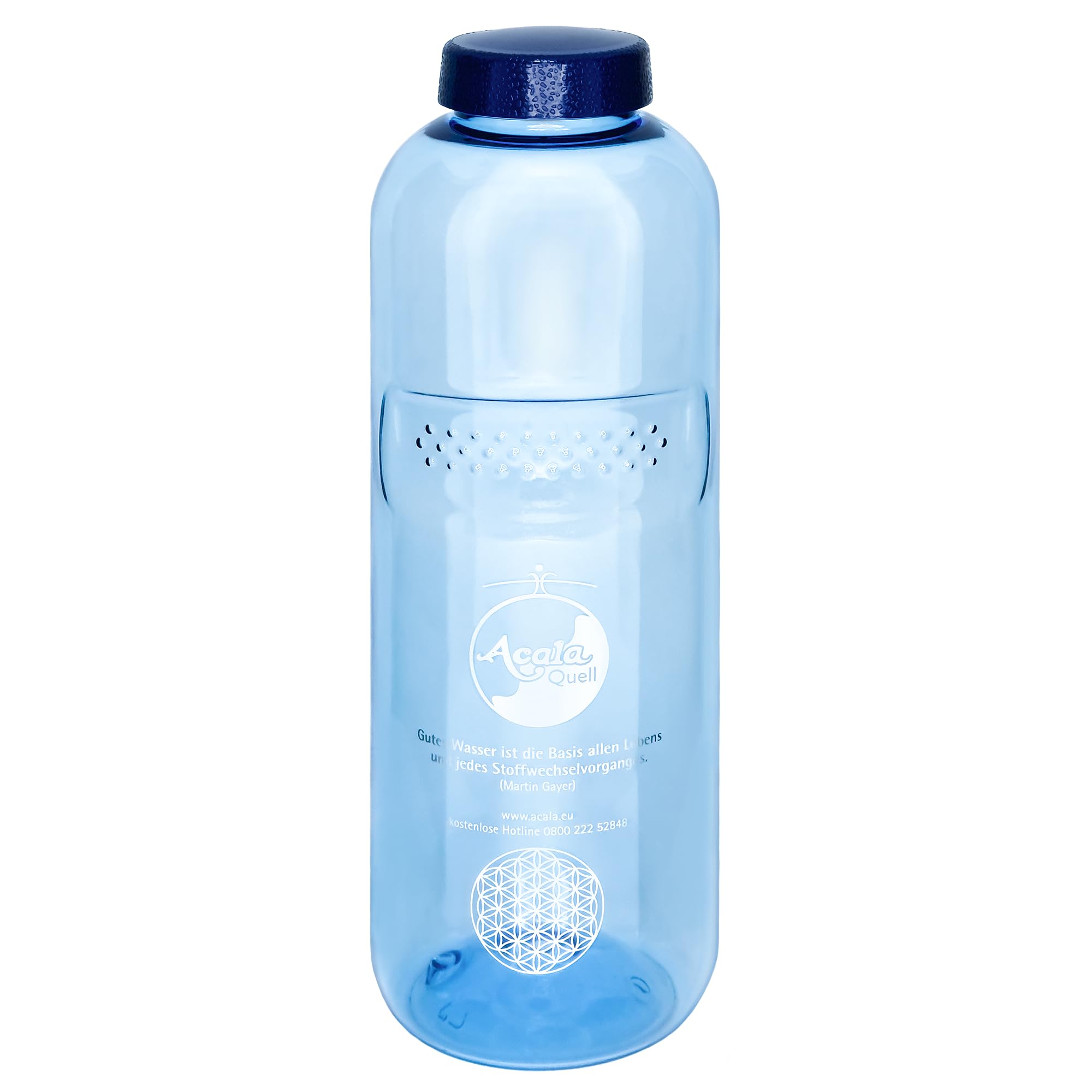 Acala Tritan - Bottiglie, kit risparmio con fiore della vita, 1 l
