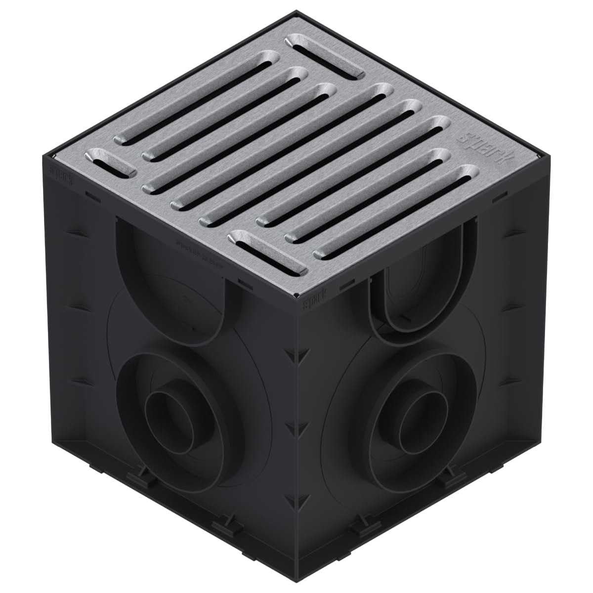 Vodaland 250x250 Catch basin - Load Class A15 - Plastic gully drain for point drainage with debris basket (Galvanised grate)
