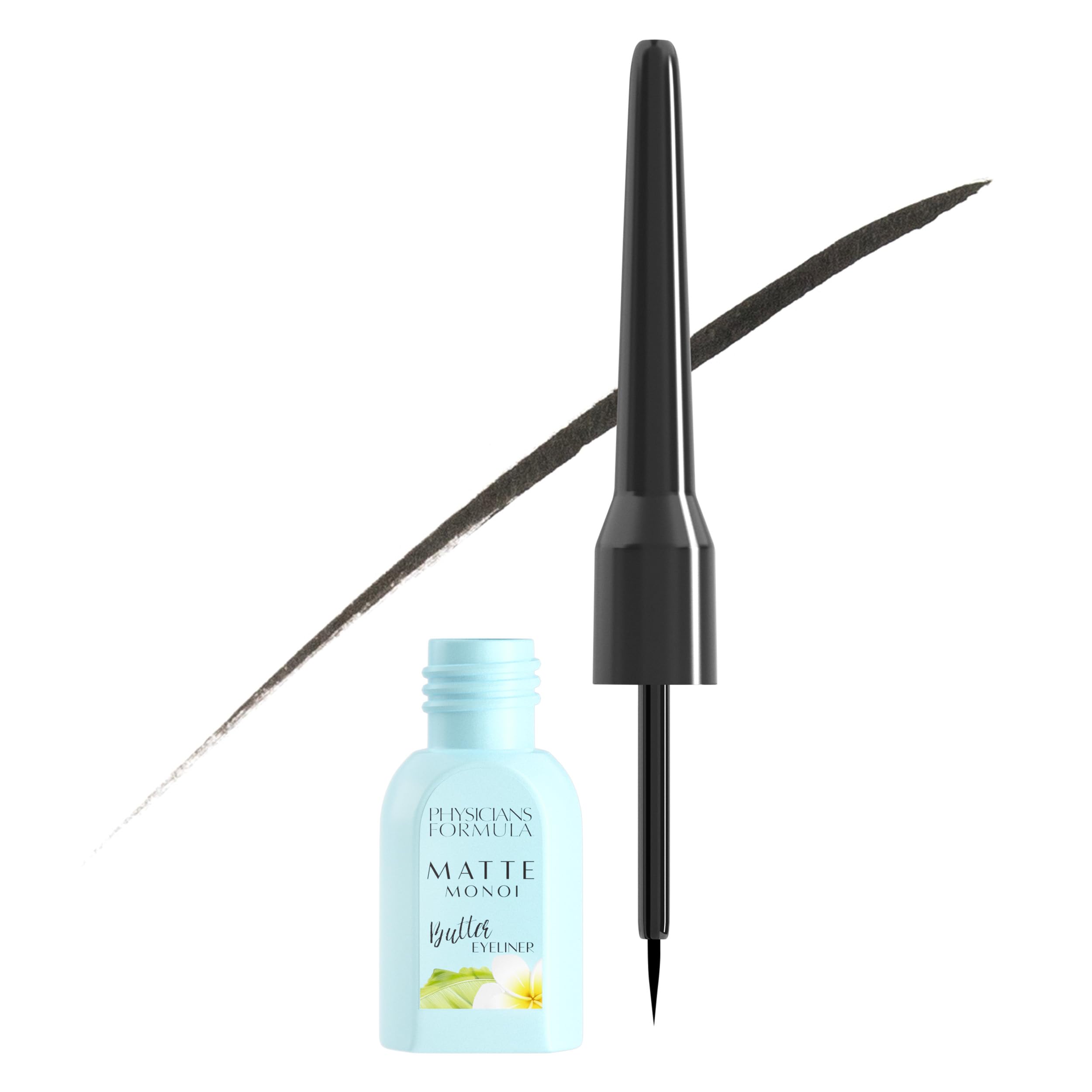Matte Monoi Butter Liquid Matte Eyeliner, Eye Makeup, Dermatologist Tested, Black, Brush Eye Liner