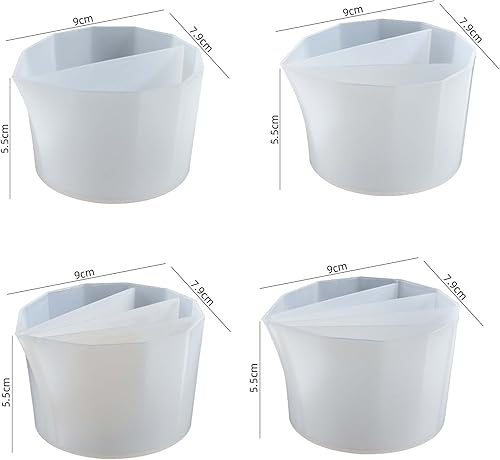 Miniatura 4 de Paquete de 4 tazas de porciones de resina de color taza de mezcla de silicona taza dividida de silicona molde de fundición de resina moldes de