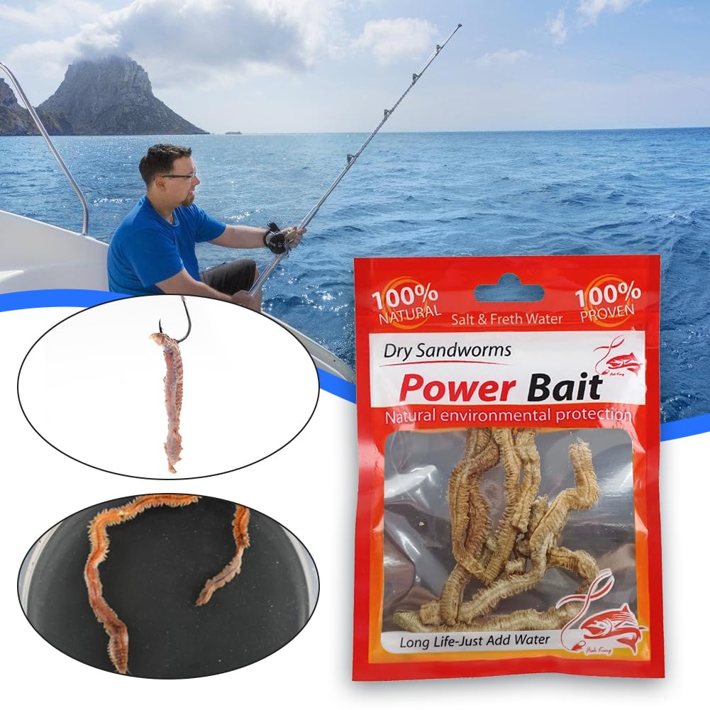 Vermi della sabbia secchi Esche da pesca Vermi della sabbia secchi realistici Esche da pesca morbide for la pesca d'acqua dolce in acqua salata