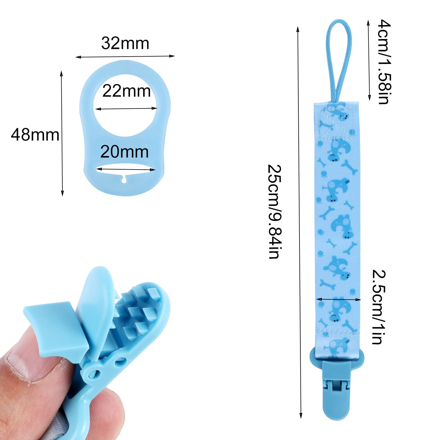 Clip Salvaciuccio Kina Con Adattatori - Set 4 Fantasie, Anticaduta Per Neonati - Foto 3