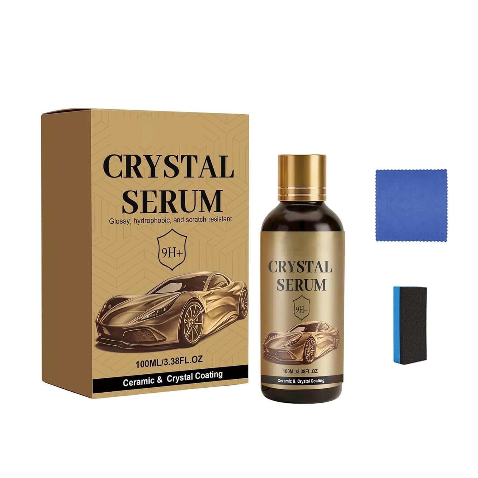 PTZ Crystal Serum – Advanced Graphene Ceramic Coating for Cars, 9H Graphene Coating for Auto Car Detailing, Coat Restore for Paint, Glass & Wheel(100ML)