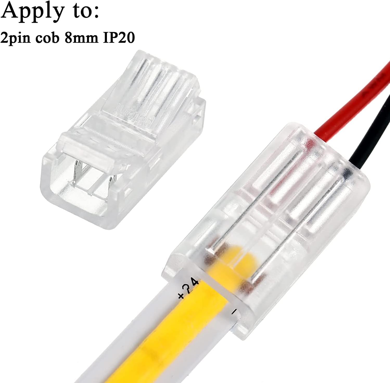 RUNCCI-YUN 20m LED Strip Extension Cable 2 Pin Cable 12V LED DC 5V - 24V 22AWG LED Power Extension Cable for SMD 3528 2835 LED Strip+10 2 Pin 8mm LED Strip Connectors