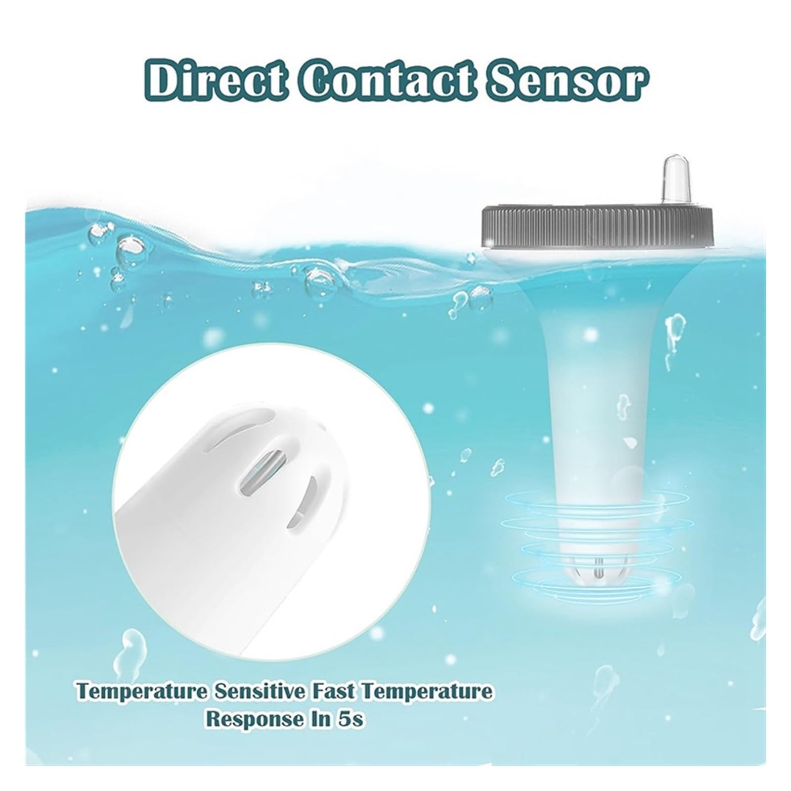 Termometro Digitale for Piscina Wireless, Galleggiante, Facile da Leggere, Impermeabile, Adatto for Piscine E Acquari. Impermeabile Secondo Ipx7