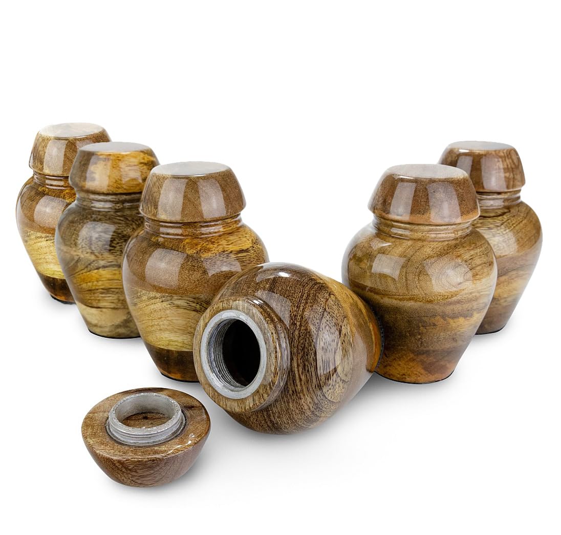 Mango Keepsakes, Keepsake Small Cremation Urnen, Keepsake Urnen for Human Ashes Sets, Keepsake Urnen Wood, Keepsake Small Urnen, Keepsake Collection (six Keepsakes)
