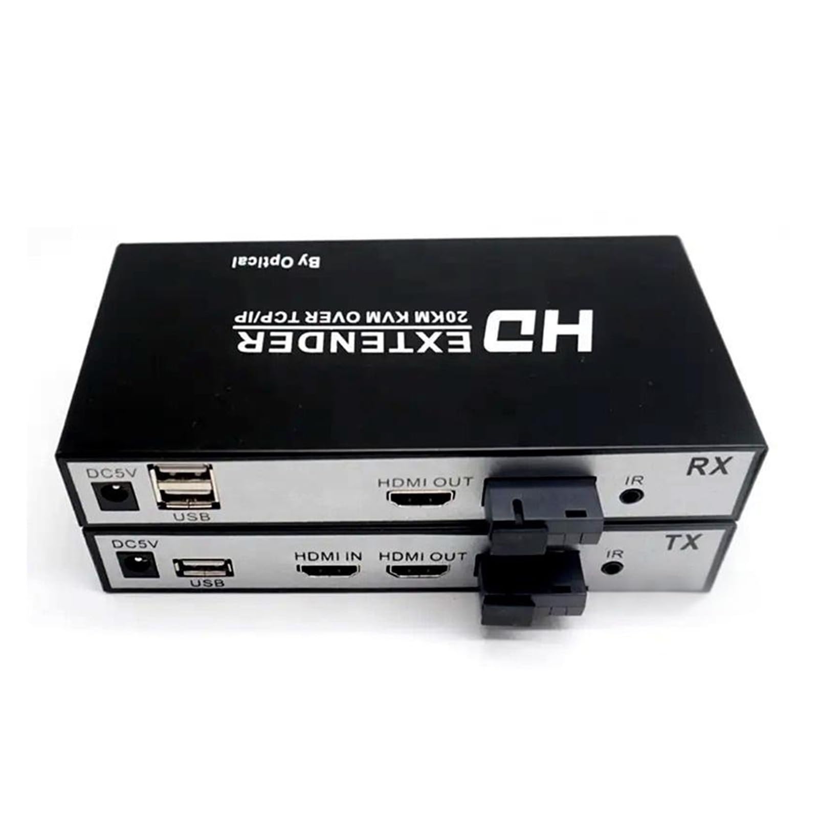 Trasmettitore e ricevitore da 20 chilometri Extender KVM USB fibra ottica Convertitori video