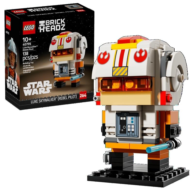 LEGO Star Wars BrickHeadz Luke Skywalker Rebel Pilot | 138-Piece Collectible Figure with...