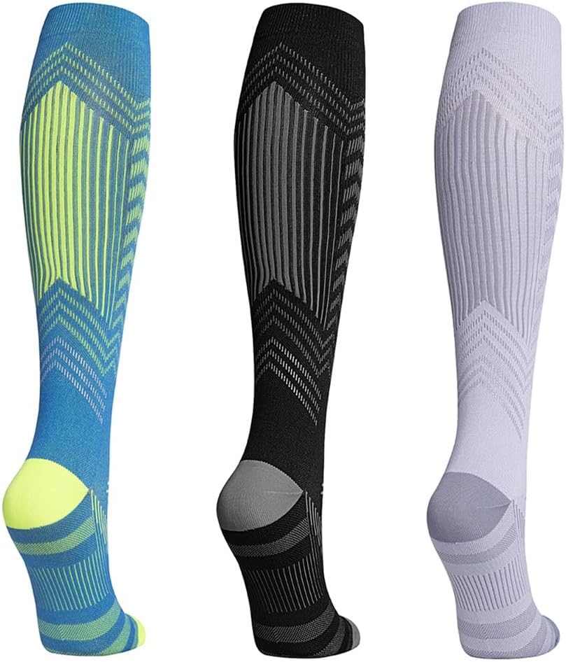 Sports Pressure Socks Running Jump Rope High Leg Striped