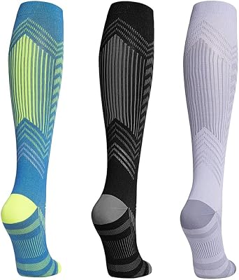 Sports Pressure Socks Running Jump Rope High Leg Socks Striped Sports Socks