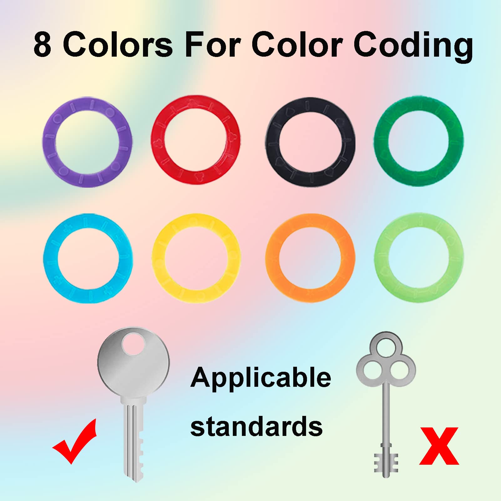 Accessoire Maison Capuchons De Clé Torribala Lot De 24 - Cache Clé Flexible Multicolore Pour Identification Capuchon Clé De Porte