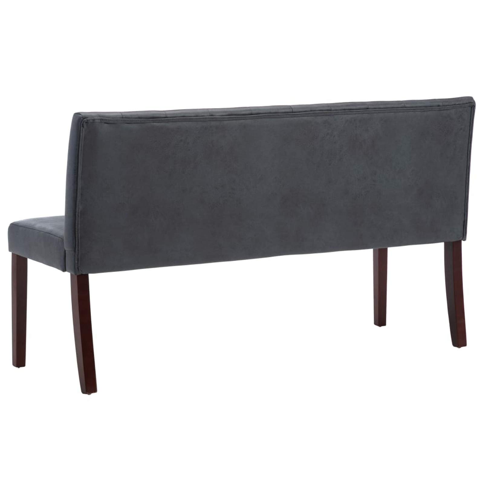 Homgoday Sitzbank Polsterbank Flurbank Bank Wartebank Esszimmerbank Wohnzimmerbank Bank mit Rückenlehne für Flur Wohnzimmer 148,5 cm Grau Wildleder-Optik