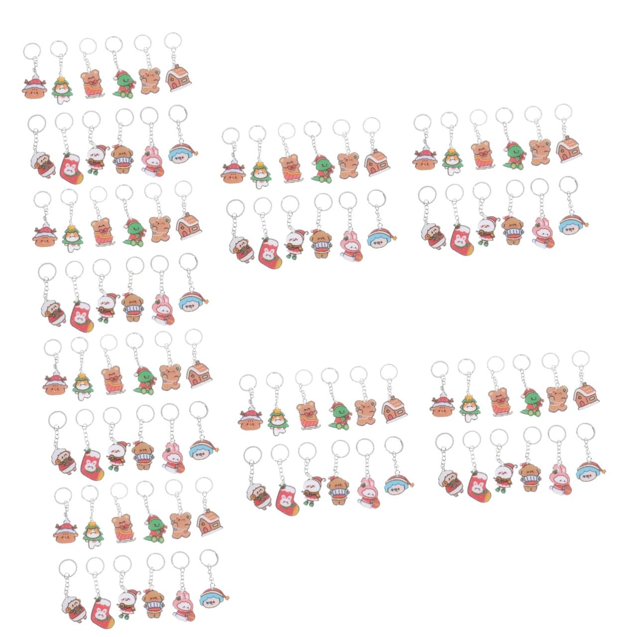 BESPORTBLE 96 Stück Weihnachts Schlüsselanhänger aus Acryl und Eisen,