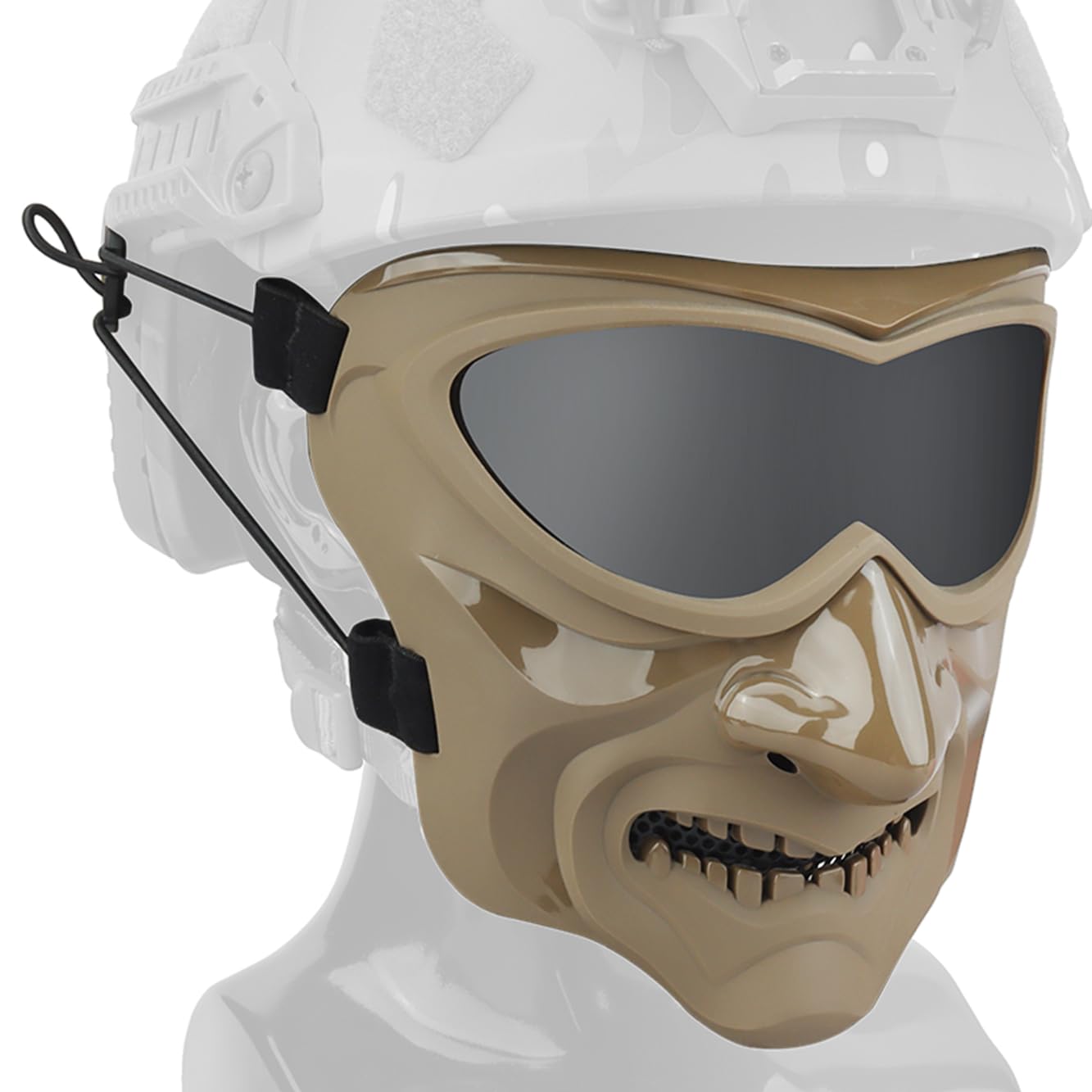 M10 Maschera Antigas Tattica Per Softair Con Teschio - Protezione Viso Integrale, Doppia Ventola, Cinghie Regolabili - 4