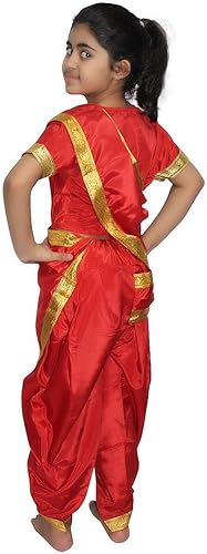 Miniatura 4 de Marathi - Disfraz tradicional de estilo indio para niñas en la escuela, función anual, fiesta temática, competición y escenario, vestido de fiesta
