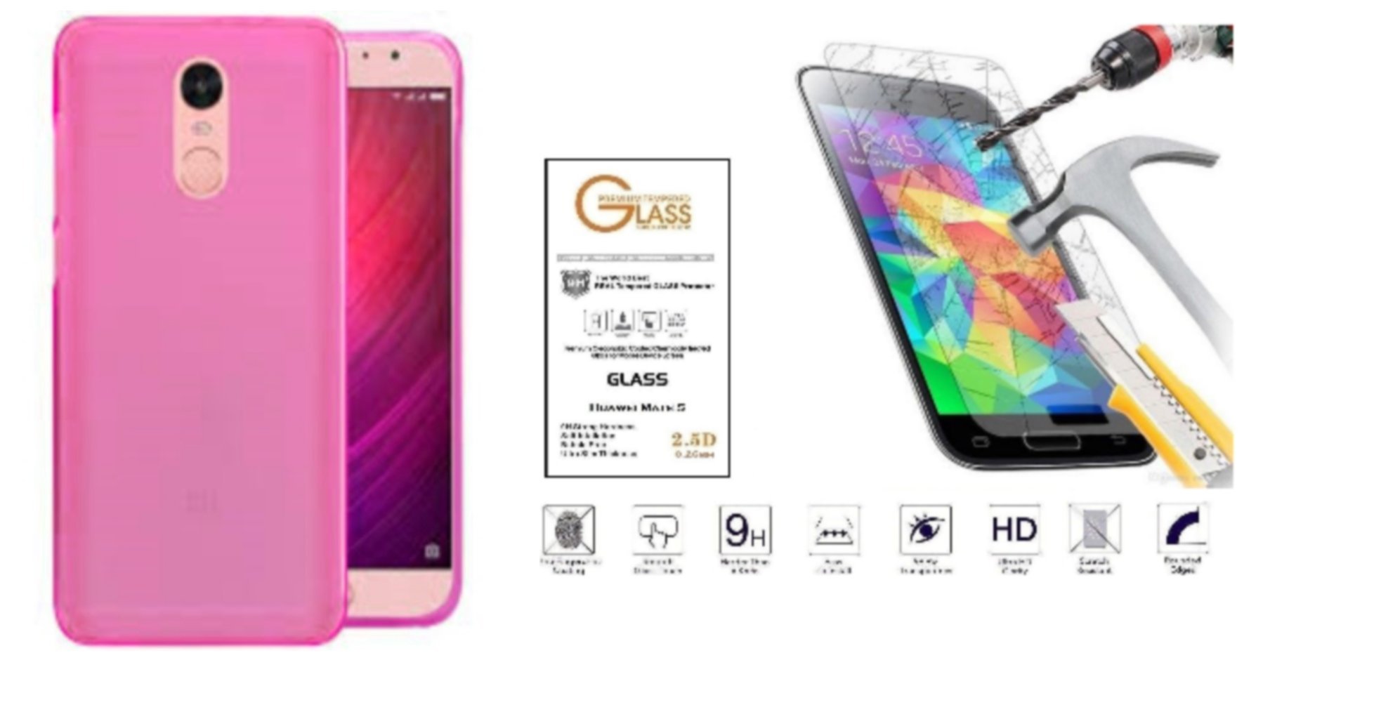 2 Pellicole Vetro Temperato 9H Per Huawei Mate 10 Lite (RNE-L01/RNE-L21) + 2 Panni