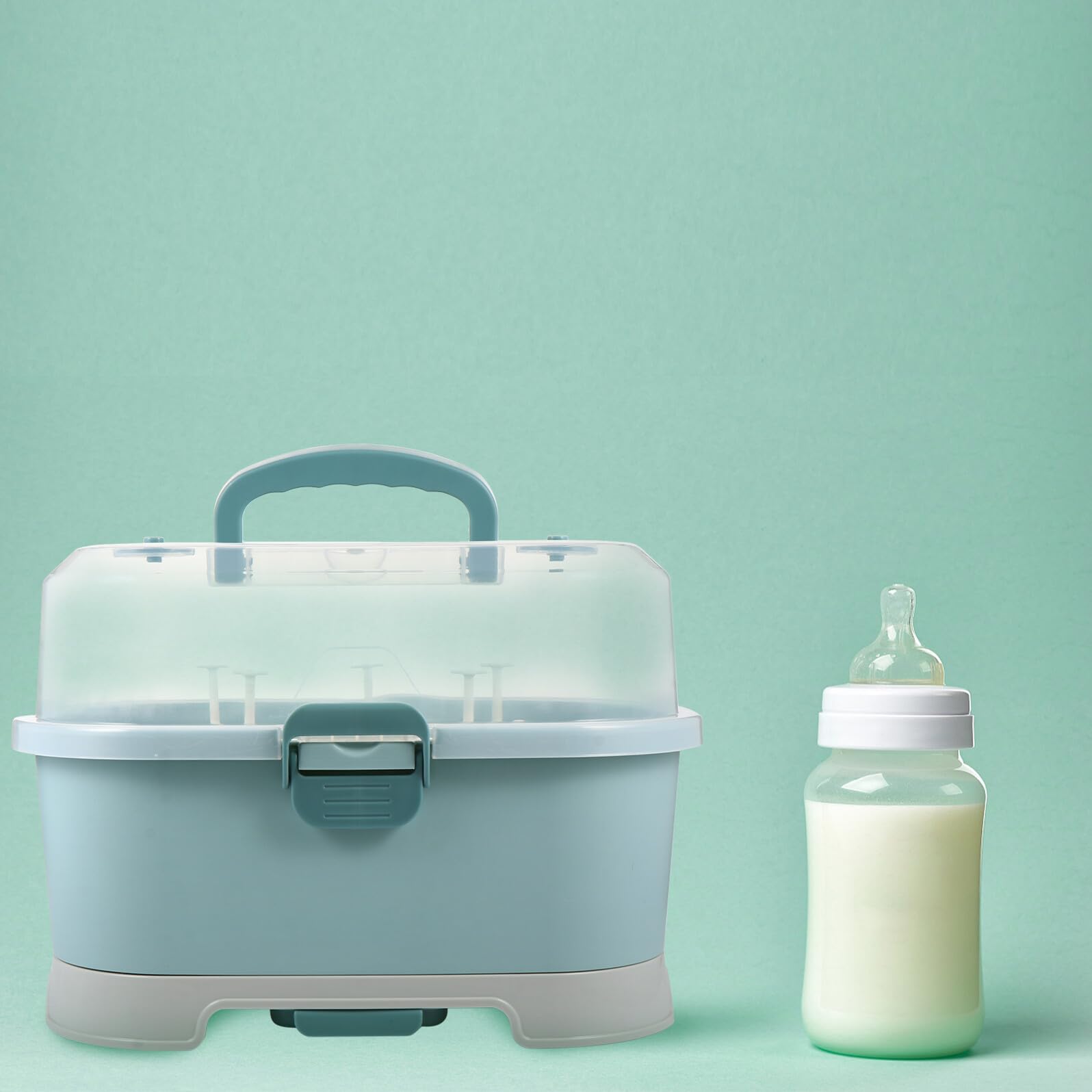 Große Babyflaschen Aufbewahrungsbox, Tragbar, 1 Stück, Blau | Pp Ausführung, für Schnuller und Milchpulverdosen, Zuhause und Unterwegs, Leichtes Format