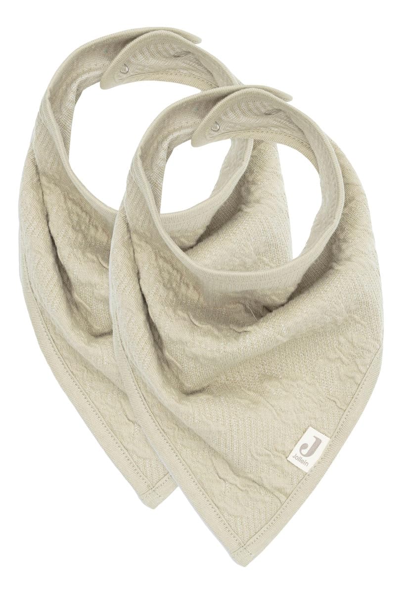 Jollein 029-867-67052 Bandana Lätzchen Halstuch 2er Set Soft Waves olive
