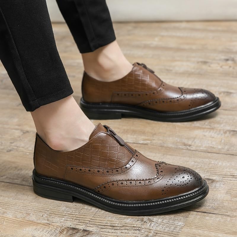 Men's Dress Oxford Lace Up Waterproof Leather Breathable Office Slip Resistant Platform Shoe2