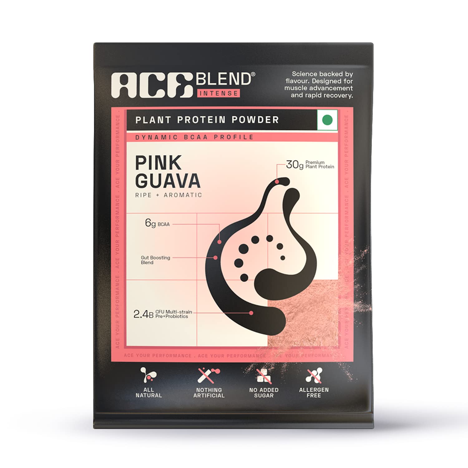 Ace Blend INTENSE, 30G AGrade Vegan Plant Protein Powder for Men