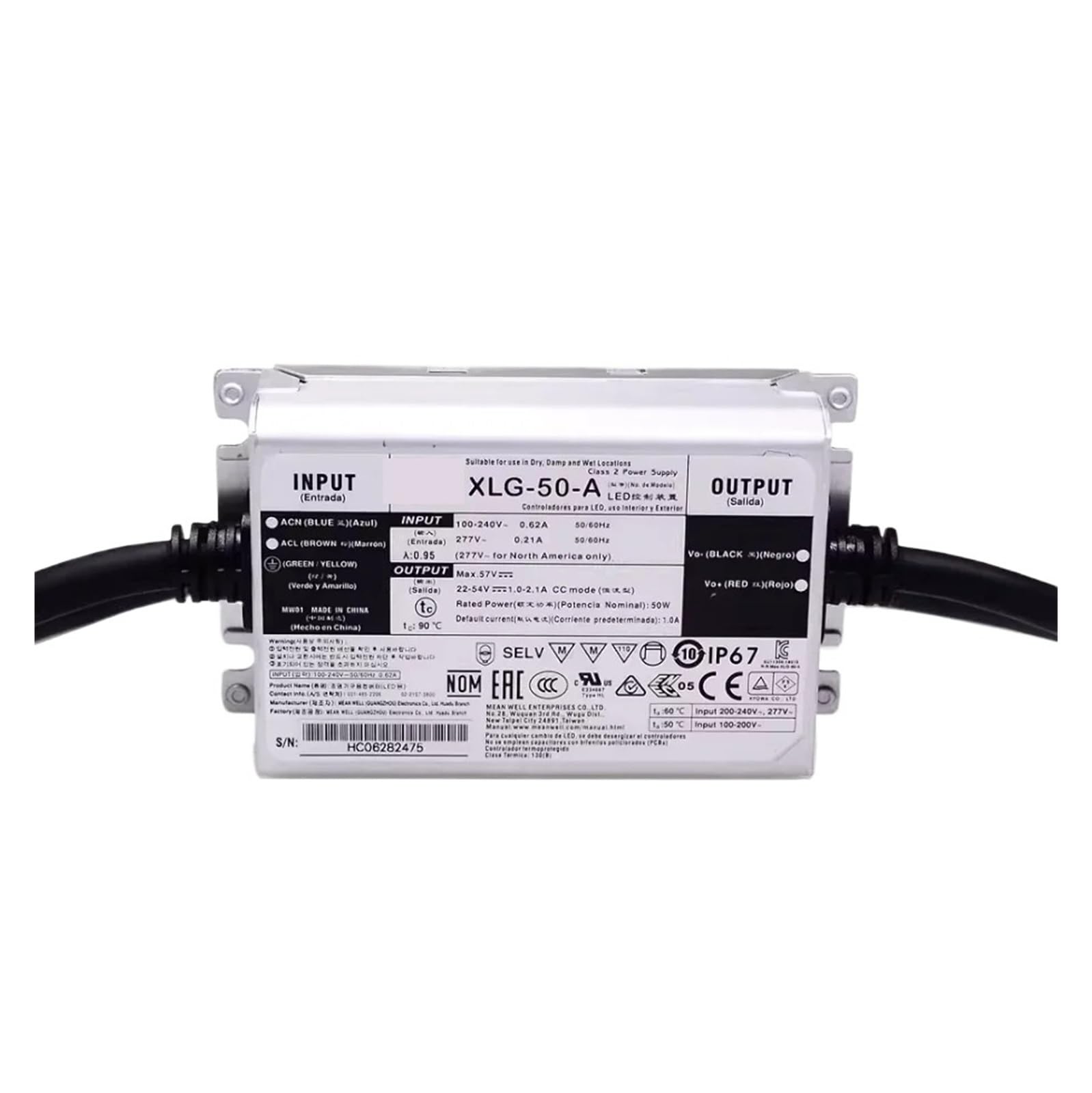 BALYDLUL XLG-50 50W Constant Power Mode LED Driver XLG-50-A | 22~54V XLG-50-AB | 22~54V(XLG-50-AB)