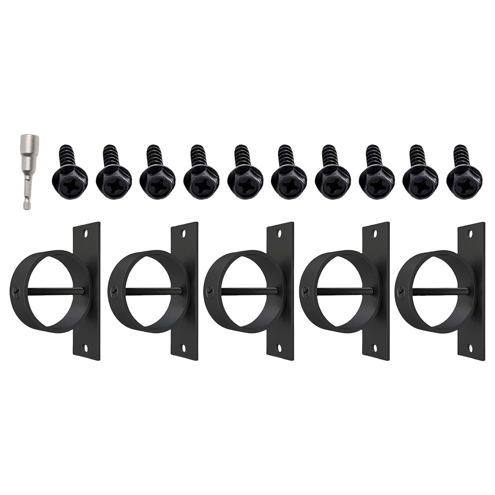LiRRvb 5Pcs Securing Rope Rings Brackets Stainless Steel Ropes Clamps End Snapping with Crosses Screw Enduring Securing Rope Rings