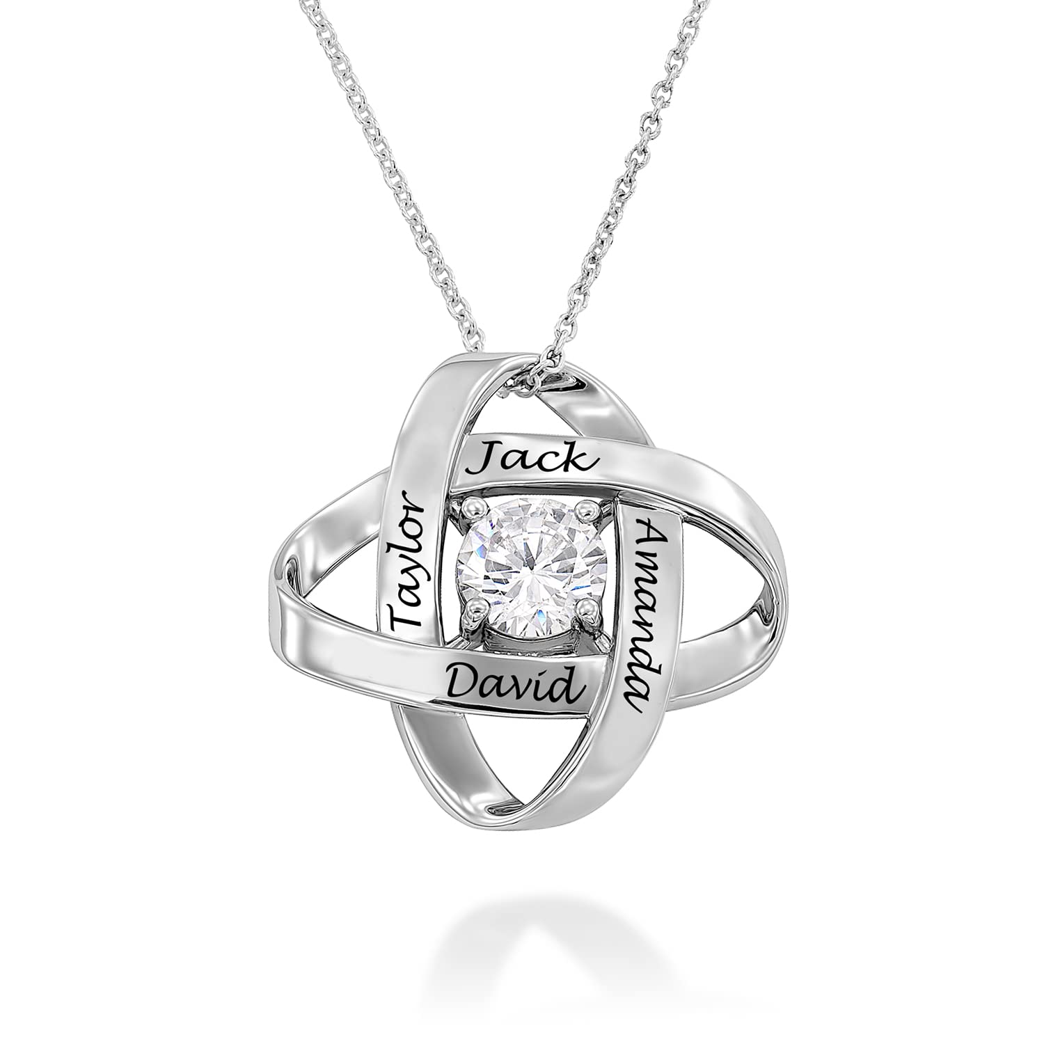 MyNameNecklace MYKA Personalisierte Eternal-Halskette mit Kubischen Zirkonia aus Sterling Silber 925 / Vergoldet - Schmuck Geschenk für Damen - Mutter - Freundin (925er Sterling Silber)