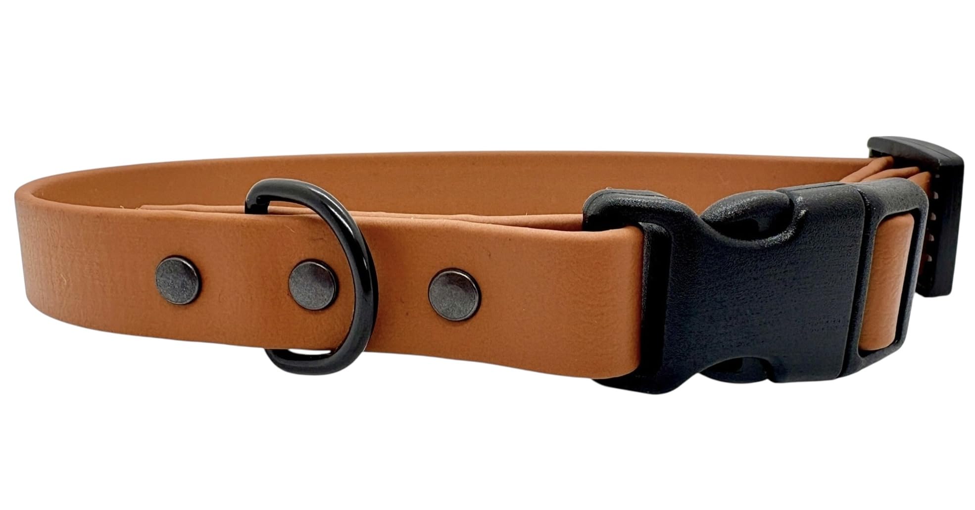 Biothane Waterproof Dog Collar with Quick Release Buckle (Light Brown, Small 25cm-30cm 20mm wide) — image 1