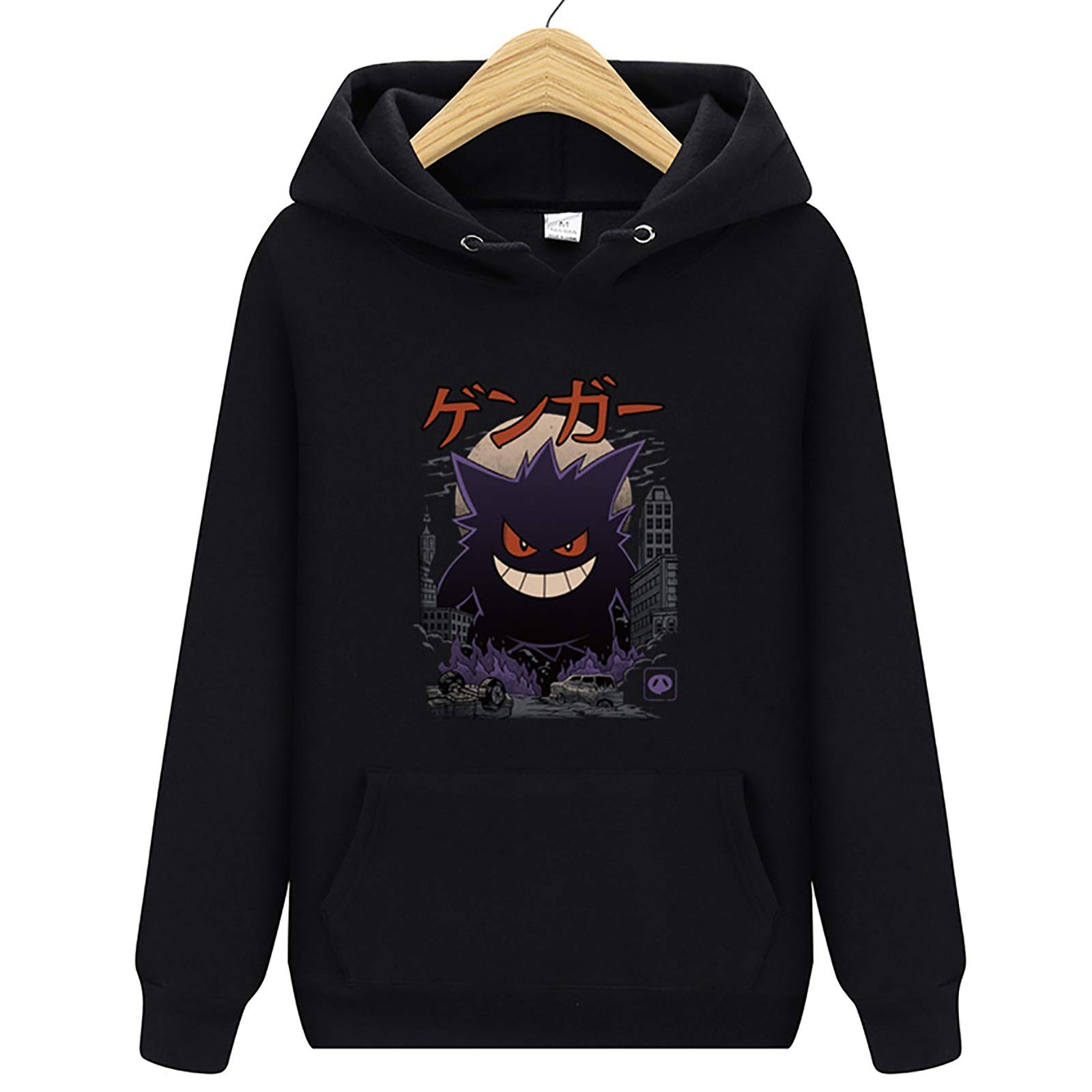 Bettel Unsiex 3D Printed Hoodie Gengar Langarm-Pullover