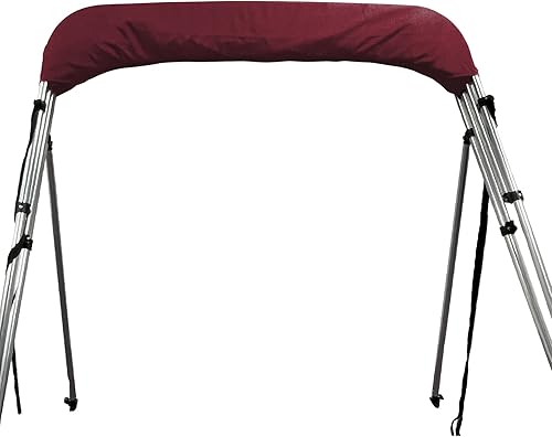 Miniatura 5 de SavvyCraft Cubierta superior para barco Bimini de 4 arcos, color borgoña, 4 arcos de 96 pulgadas de largo, 54 pulgadas de alto, 61 a 66 pulgadas de