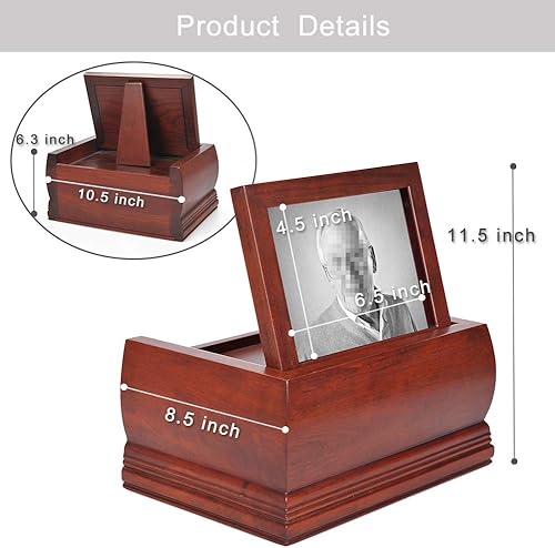 Miniatura 2 de MAKEY'S Urnas de madera para cenizas adultas masculinas/hembras, profesionales de madera para cenizas humanas, urna decorativa y crematoria