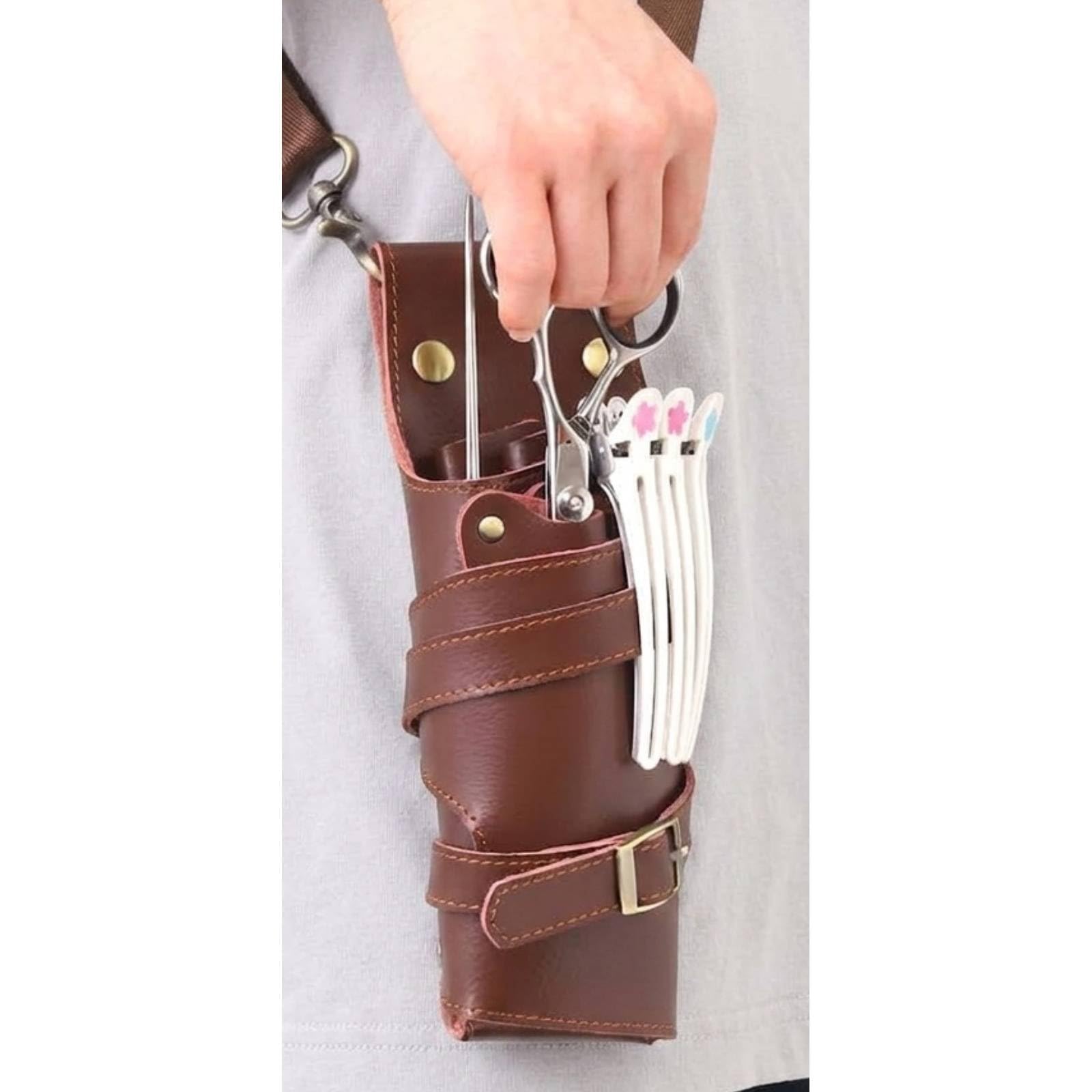 Amazon.co.jp: Bonarca シザーケース 本革 7丁 5丁 大容量 美容師 牛革