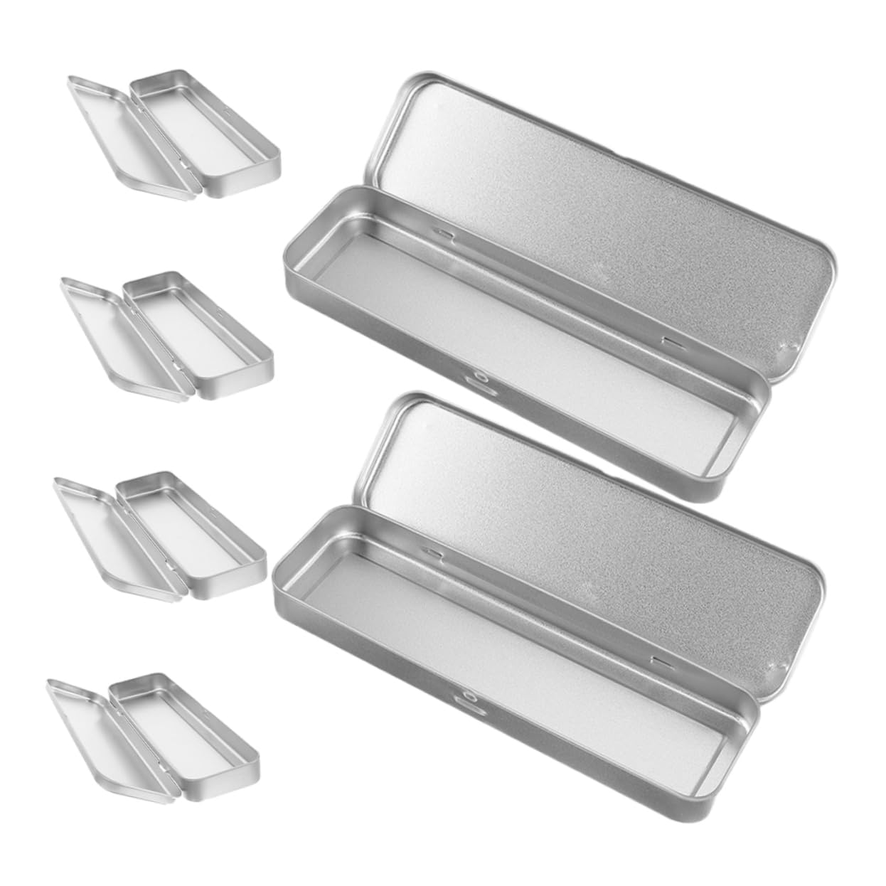 Astuccio Organizer Scuola in Latta Argento 6 Pezzi, Elegante | Festa Scuola Decor, Portatile e Resistente All'acqua, per Gomme e Articoli di Cancelleria