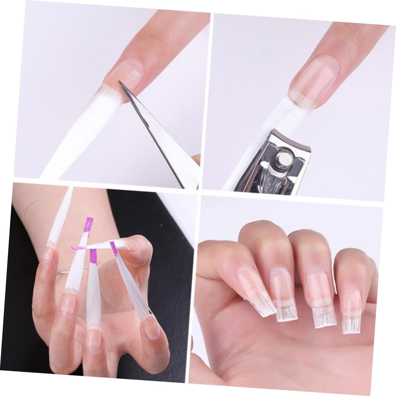 Ipetboom 300piezas Tips De Uñas Para Extensión De Gel Uv Herramientas De Manicura Para Casa y Salón Aplicación Forma