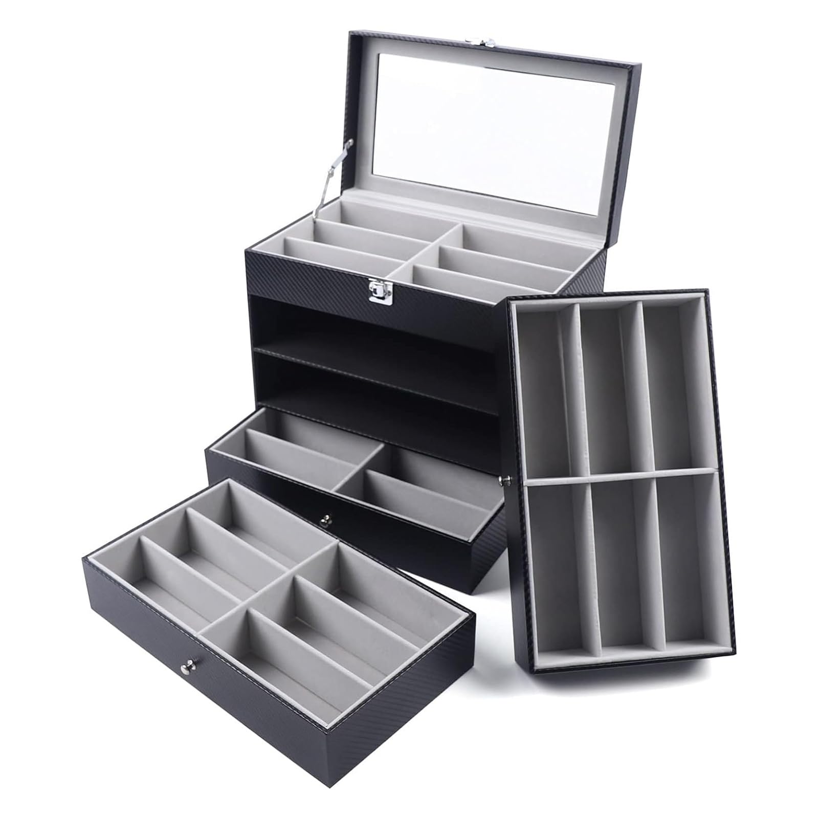 Joyero Organizador De Gafas De Sol, Vitrina De Escritorio con Gran Capacidad Y Cajones, Mujeres Y Hombres.,