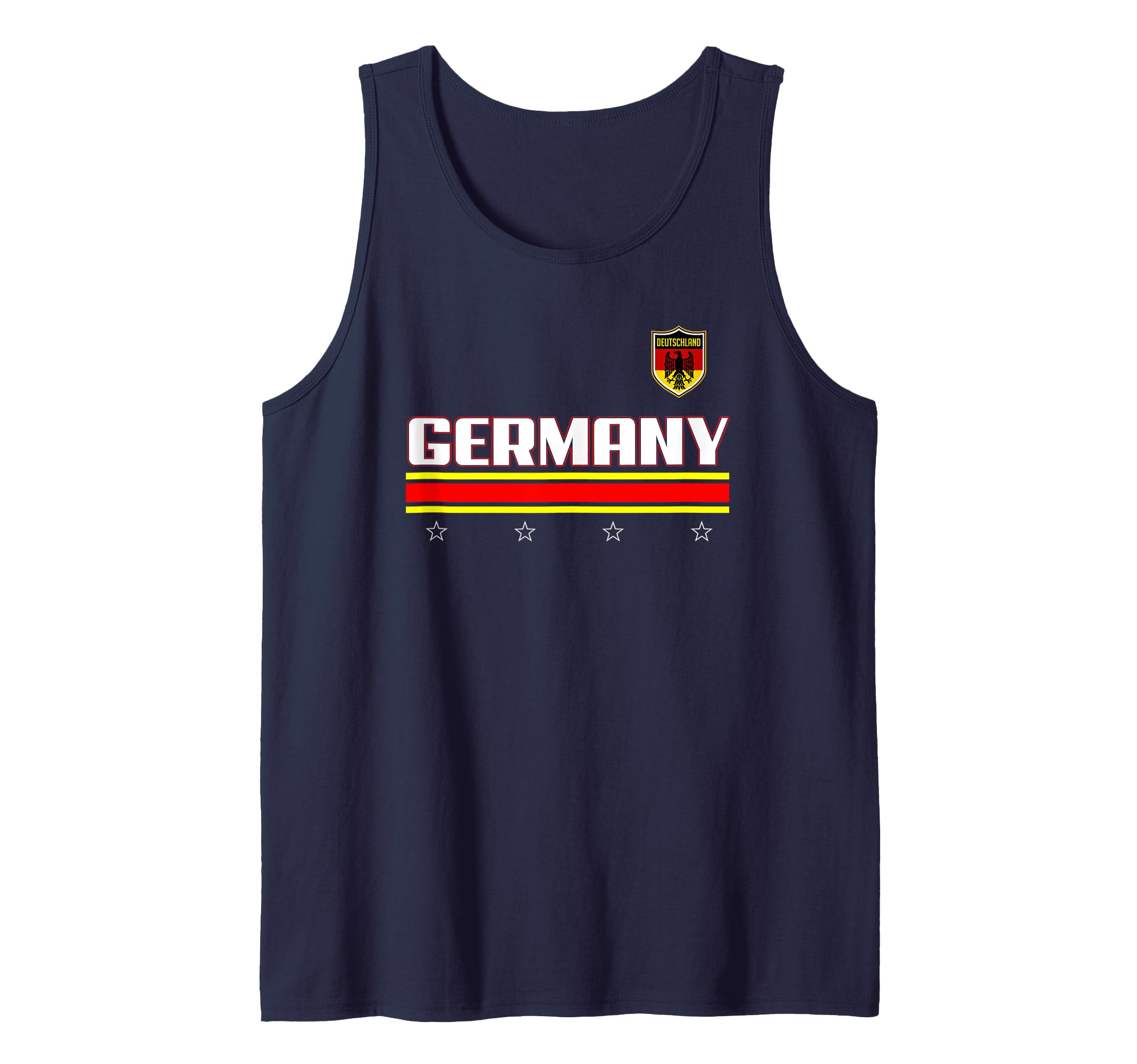 Germany Bold Text Outline Football Pocket Tank Top, Blue, S