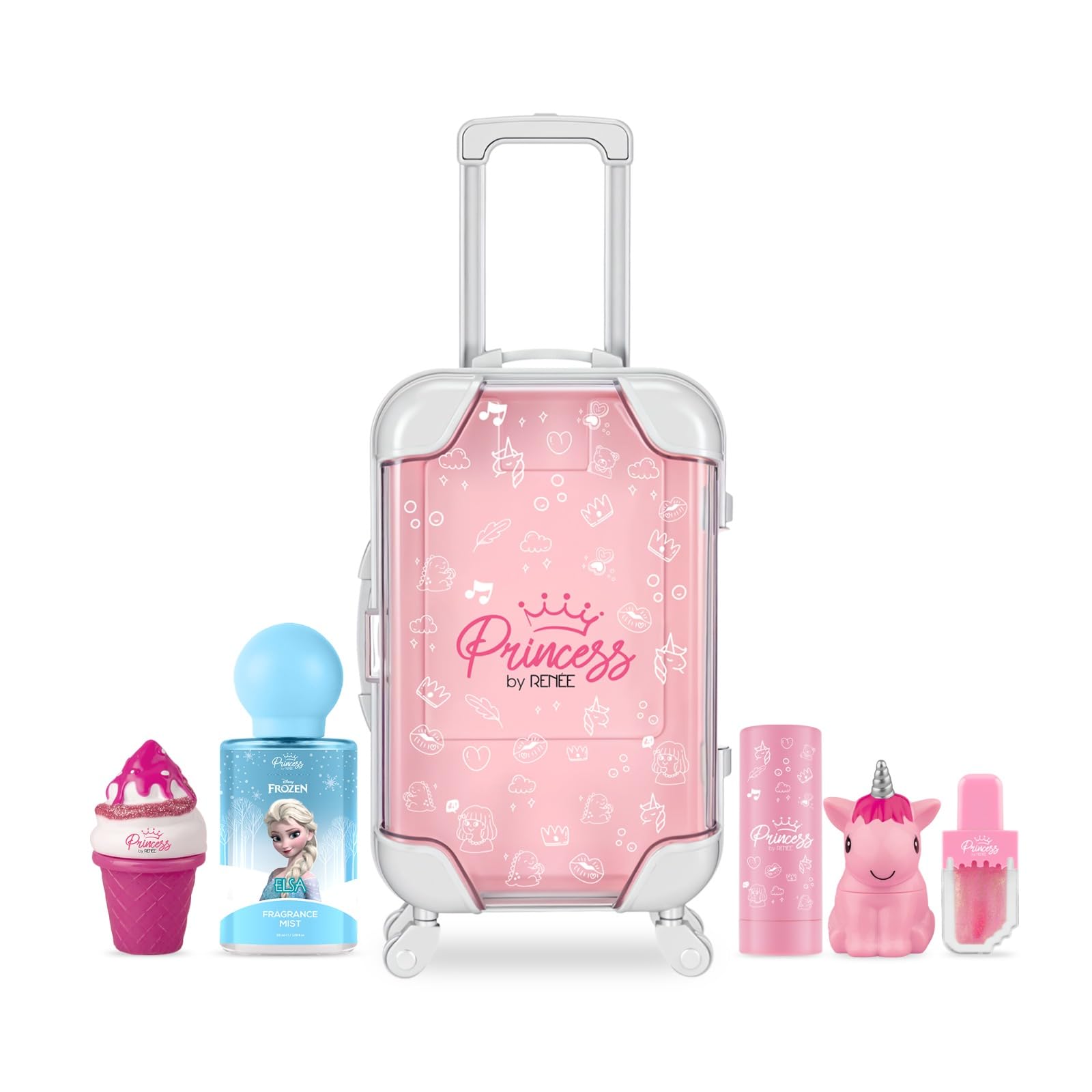 Princess By RENEE Beauty Essentials For Preteens With Trolley Bag | Includes Sugar Sparkles & Ice Cream Lip Glosses, Elsa Unicorn Makeup Kit, Elsa Fragrance Mist, Snowball Lip Balm | 6 Units-image-40