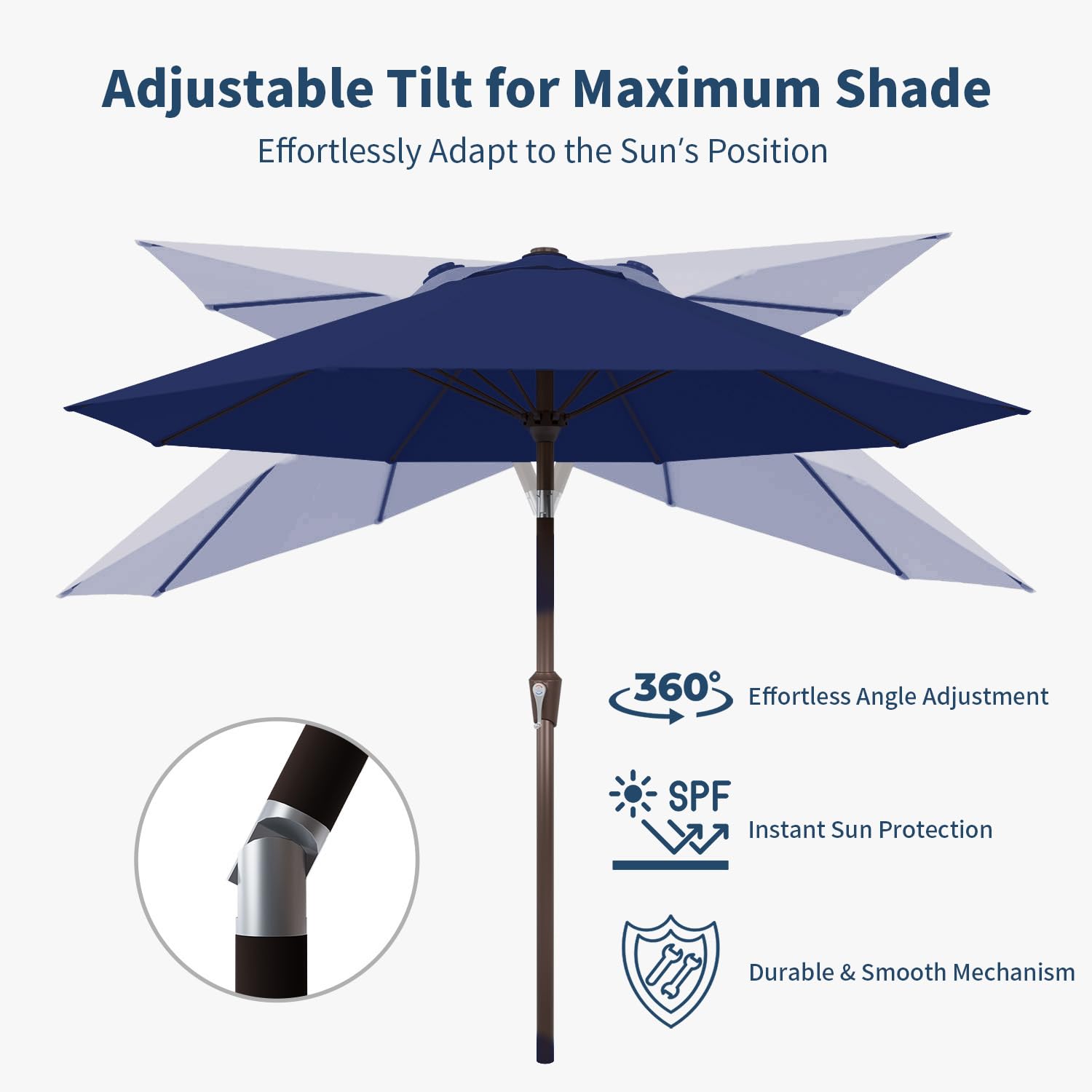 black patio umbrella target Island Umbrella Trinidad II 9 ft. Octagon Market Umbrella, Black