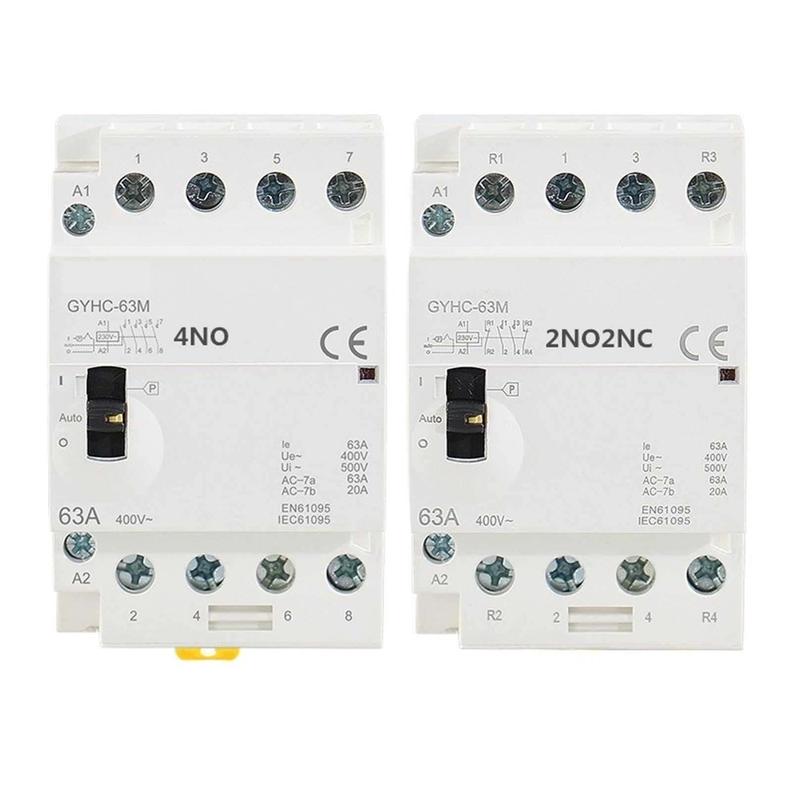 Contacteur modulaire AC GYHC avec commande manuelle pour circuits 40A