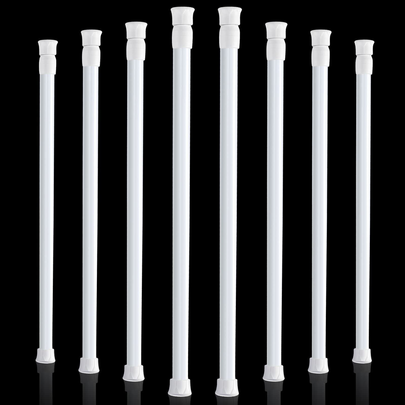 8 Pcs Window Security Bars Sliding Door Security Bar Adjustable Sliding Glass Door Lock Window Lock Bar Window Safety Bars Window Guards for Home Kitchen Window, Extends from 17-27.6 Inches (White)