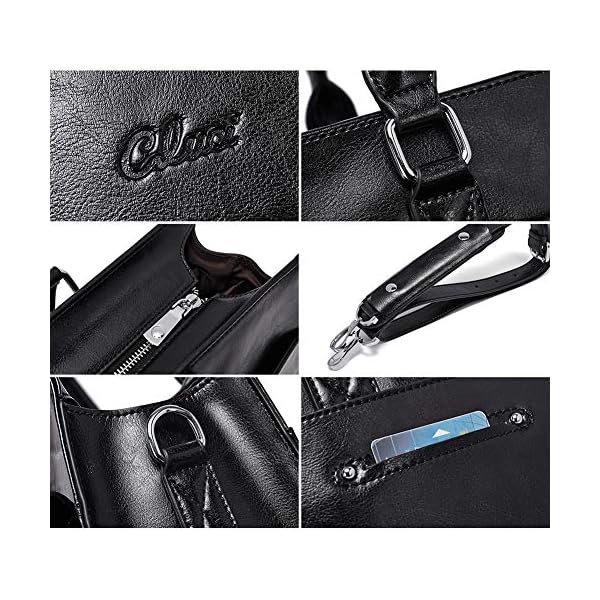 CLUCI Briefcase for Women Oil Wax Leather Vintage 15.6 Inch Laptop Business Shoulder Bag - Image 6