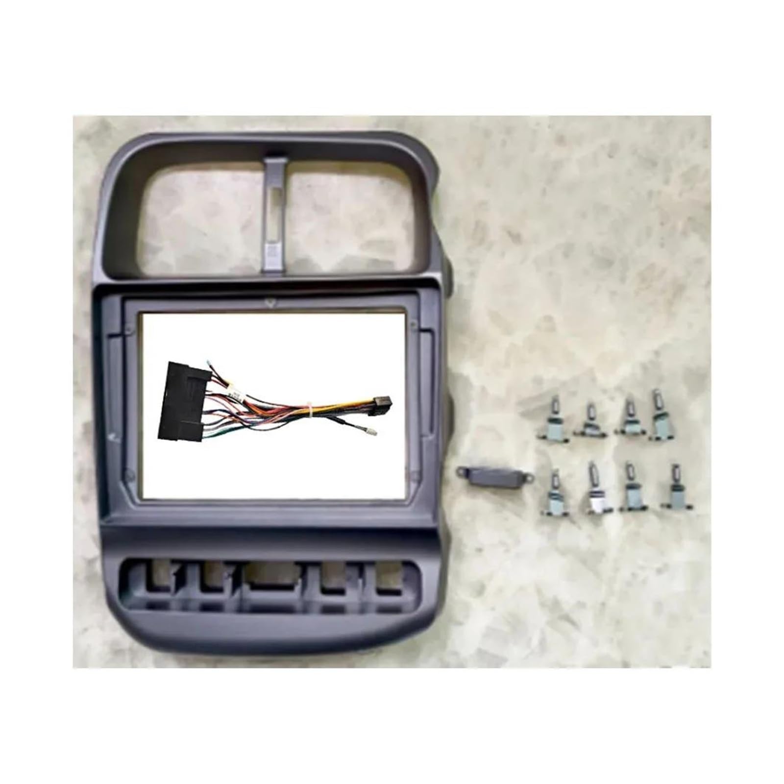 Kit Pannello Adattatore Radio Cruscotto Telaio Auto Da 9 Pollici Per Kia Per BONGO 2004 2005 2006 2007 2008 2009 2010 2011 2012 POMPOMPUR(SET)