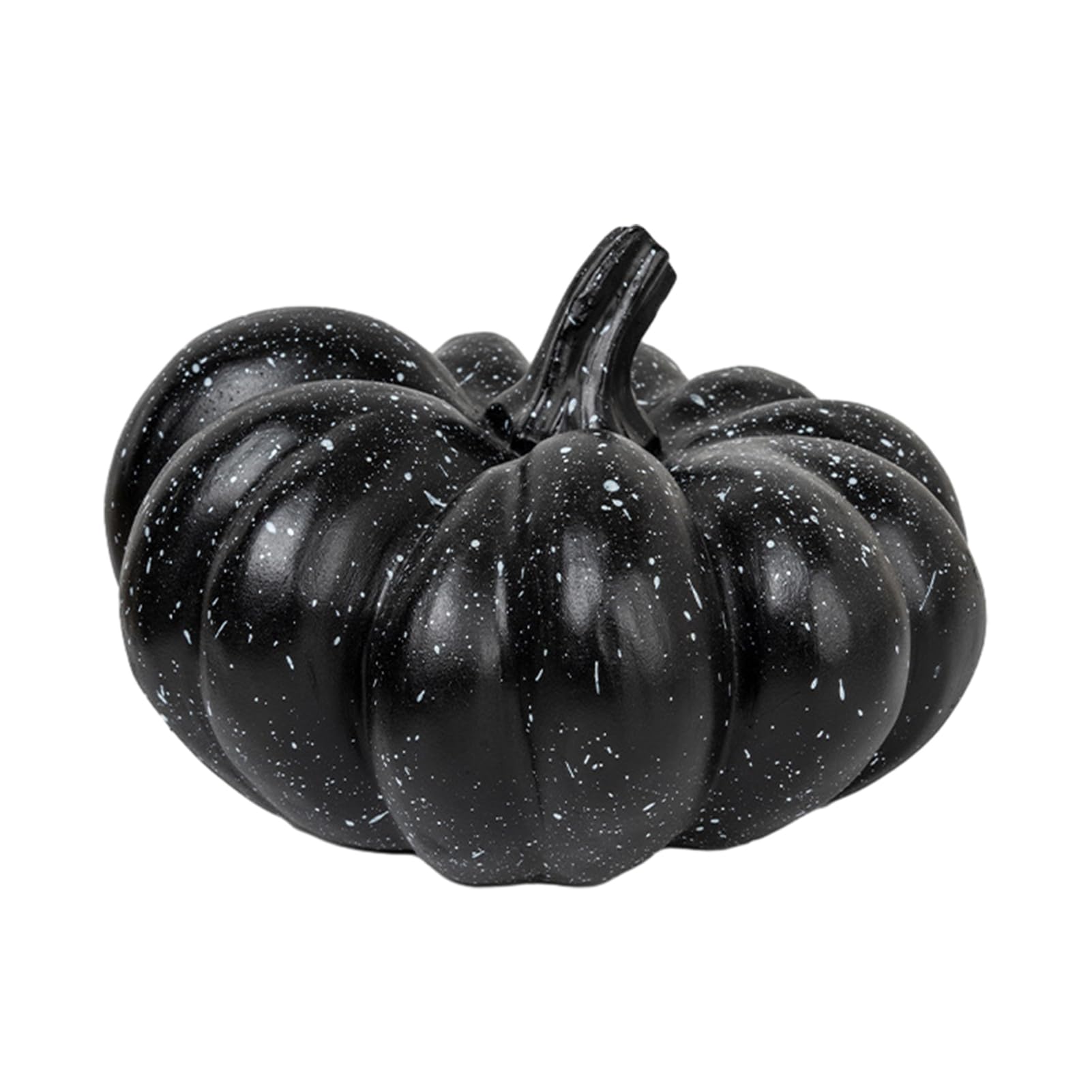 sugerou Resin Pumpkin Ornament, Decorative Pumpkin Sculpture with Retro Spotted Texture – Modern Autumn Tabletop Decor 20cm Black