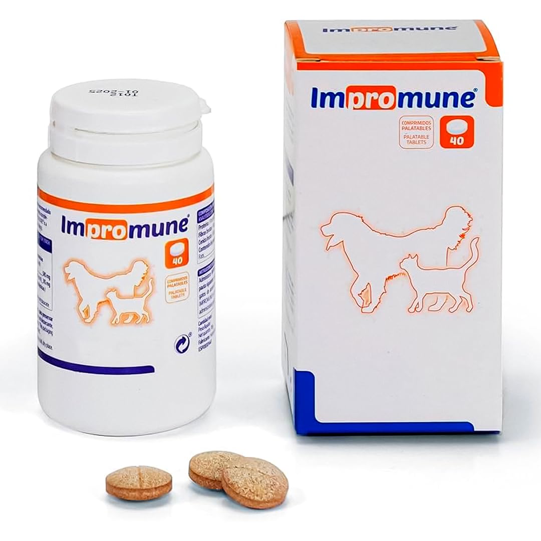 Impromune Suplemento Inmunológico para Perros y Gatos – 40 Comprimidos | Refuerzo de Defensas, Apoyo Inmunitario y Recuperación en Procesos Infecciosos o Inmunosupresión