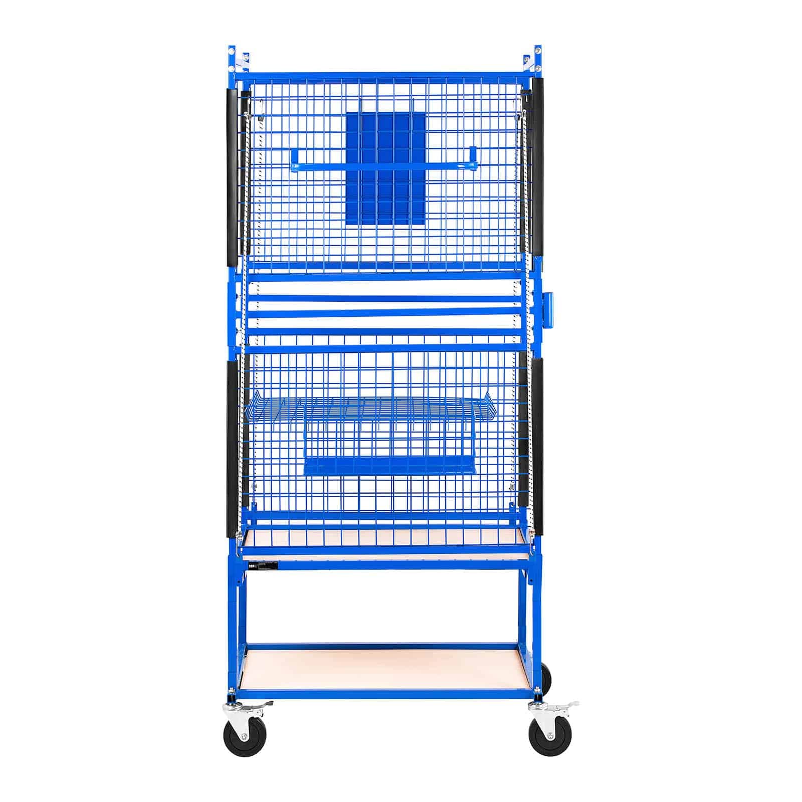 MSW Scaffale per Officina con Ruote Carrello da Officina (60 x 90 x 202 cm, 220 kg, 4 Ruote, 3 Ripiani)
